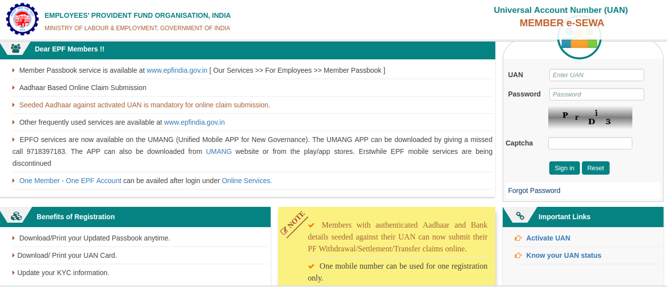 UAN Member Portal