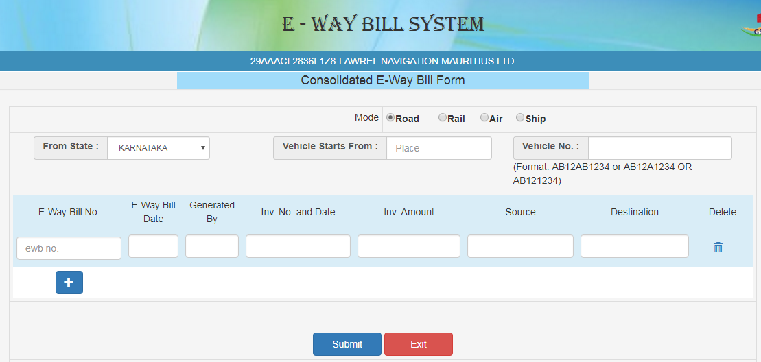 GST E-way bill