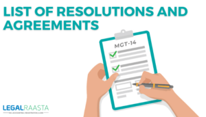 MGT-14: List of Resolutions and Agreements to be Filled