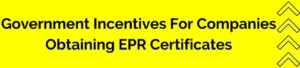 Government Incentives For Companies Obtaining EPR Certificates