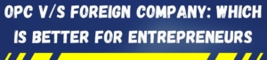 OPC V/s Foreign Company: Which Is Better For Entrepreneurs
