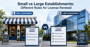 Small vs Large Establishments: Different Rules for License Renewal