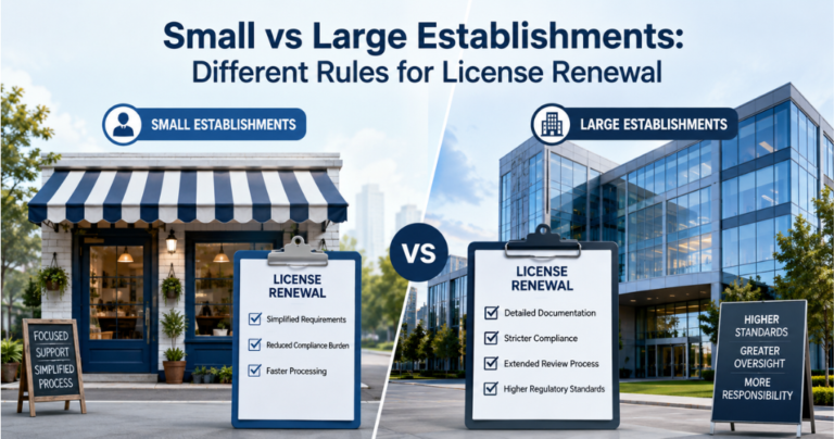 Small vs Large Establishments: Different Rules for License Renewal