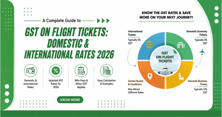 GST on Flight Tickets in India – Domestic & International Tax Rates Explained 2026